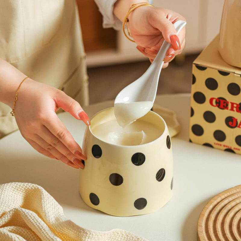 LARDY CERAMIC STORAGE JAR WITH LID