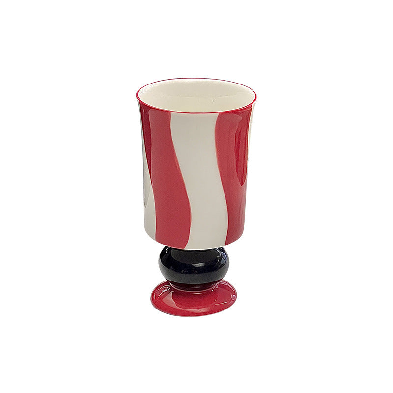 STRIPED CERAMIC GOBLET