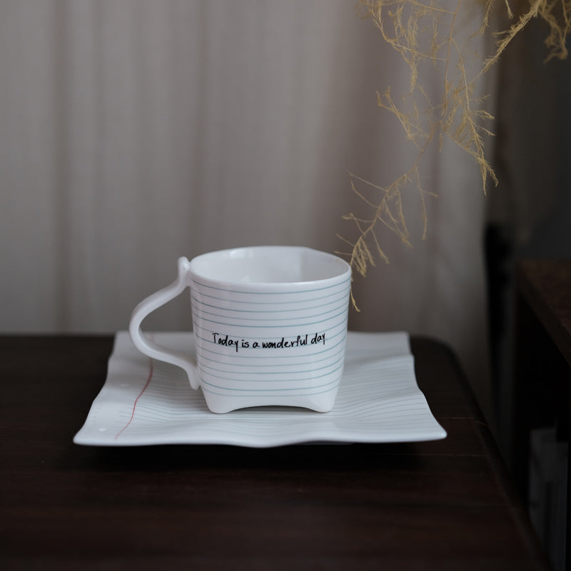 Hi Lovely.English notebook irregular ceramic breakfast coffee cup milk water cup juice cup