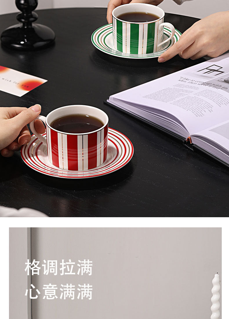 NORDIC STRIPE CERAMIC CUP & SAUCER