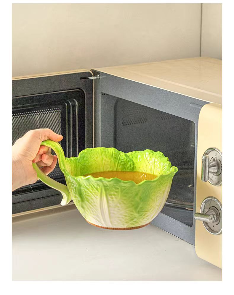 CABBAGE CERAMIC BOWL WITH SPOON