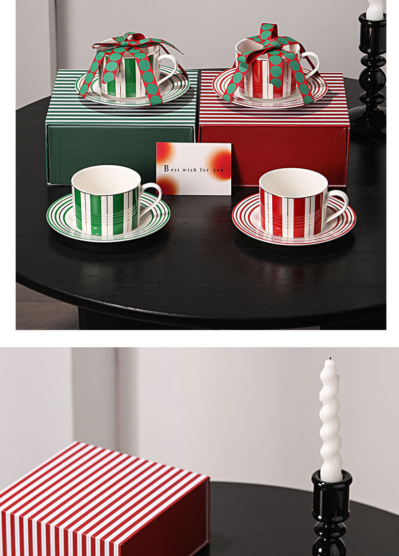 NORDIC STRIPE CERAMIC CUP & SAUCER