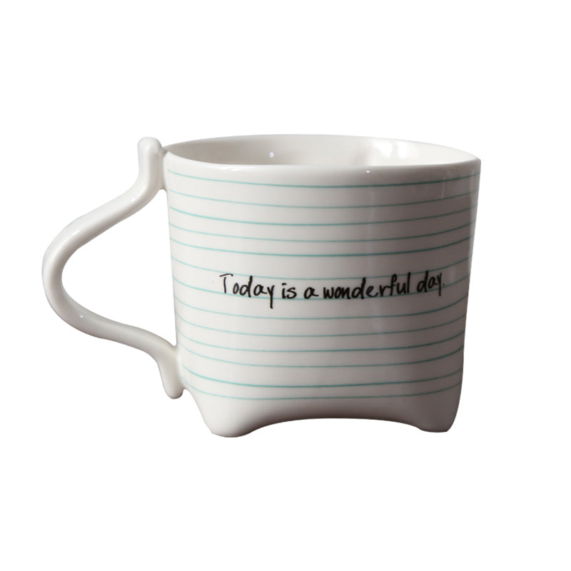 Hi Lovely.English notebook irregular ceramic breakfast coffee cup milk water cup juice cup