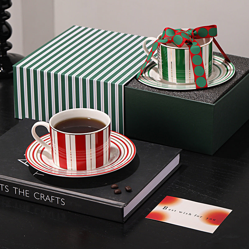 NORDIC STRIPE CERAMIC CUP & SAUCER