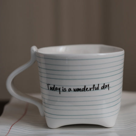 Hi Lovely.English notebook irregular ceramic breakfast coffee cup milk water cup juice cup