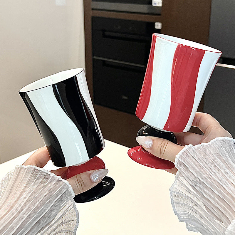 STRIPED CERAMIC GOBLET